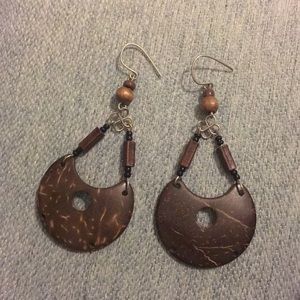 Boho Tribal/Ethnic Earrings made of Nut Shell